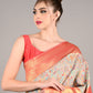 Grey Modal Woven Saree With Unstitched Blouse