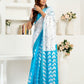 Rajwada Sky Blue Cotton Linen Zari Work Saree For Women