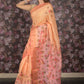 Rajwada Yellow Floral Print Cotton Blend Saree with Unstitched Blouse for Women