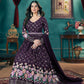 Rajwada Purple Faux Georgette Printed Gown For Women