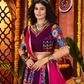 Rajwada Purple Viscose Cotton Printed Semi-Stitched Lehenga For Women