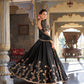 Rajwada Black Silk Blend Embroidered Lehenga For Women