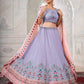 Rajwada Purple Georgette Embroidered Semi Stitched Lehenga With Unstitched Blouse for Women