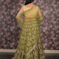 Rajwada Olive Green Embroidered Semi Stitched Net Lehenga Set With Dupatta And Unstitched Blouse For Women