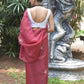Rajwada Maroon Beads Embroidered Khadi Organza Saree with Unstitched Blouse for Women