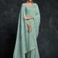 Rajwada Olive Embroidered Georgette Saree With Unstitched Blouse For Women
