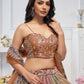 Rajwada Multicolor Soft Net Embellished Semi-Stitched Lehenga With Unstitched Blouse For Women