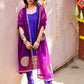 Rajwada Women Violet Satin Embroidered Stitched Kurta Set