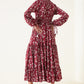 Rajwada Red Rayon Stitched Printed Indo Western Dress For Women
