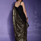 Rajwada Black Embellished Georgette Saree With Unstitched Blouse For Women