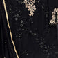 Rajwada Black Georgette Embroidered Semi Stitched Kurta Set For Women
