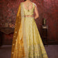 Rajwada Yellow Net Embellished Semi Stitched Lehenga With Unstitched Blouse for Women