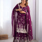 Rajwada Purple Georgette Embroidered Kurta Set For Women