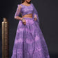 Rajwada Women Lavender Net Embroidered Semi Stitched Lehenga Choli