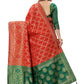 Rajwada Red Silk Blend Embellished Saree For Women