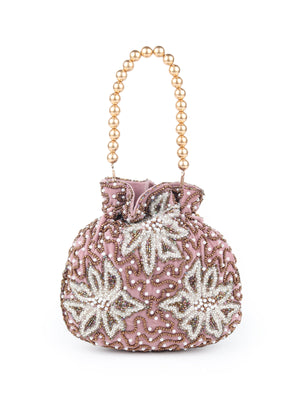 Rajwada Women Lavender Embellished Potli Handbag!
