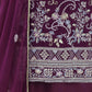 Rajwada Purple Embroidered Georgette Semi Stitched Salwar Suit For Women