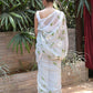 Rajwada Grey Printed Chiffon Saree with Unstitched Blouse for Women