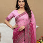 Rajwada Pink Georgette Embellished Solid Saree For Women