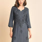 Rajwada Grey Rayon Embroidered Kurti For Women