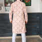 Rajwada Cream Embroidered Cotton Kurta Set For Men