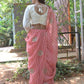 Rajwada Peach Embroidered Simmar Saree with Unstitched Blouse for Women