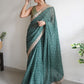 Rajwada - Beautiful Teal Georgette Silk Saree with Unstitched Blouse