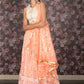 Rajwada Orange Thread Embroidered Semi-Stitched Net Lehenga with Unstitched Blouse for Women