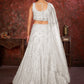 Rajwada White Net Embellished Semi Stitched Lehenga With Unstitched Blouse for Women
