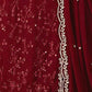 Rajwada Red Georgette Embroidered Semi-Stitched Kurta Set For Women