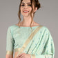 Blue Viscose Woven Saree With Unstitched Blouse