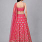 Pink Silk Blend Embellished Lehenga