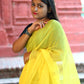 Rajwada Yellow Cotton  Saree  With Unstitched Blouse for Women