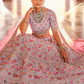 Rajwada Women Grey Embroidered Crepe Semi Stitched Lehenga With Unstitched Blouse