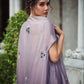 Rajwada - Purple Chinon Semi Stitched Indo Western Dress