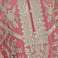 Rajwada Pink Chinon Embroidered Semi-Stitched Kurta Set For Women