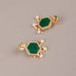 Rajwada - Green Stone and White Pearl Choker Set Earring