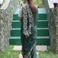 Rajwada Dark Green Embroidered Satin Georgette Saree with Unstitched Blouse for Women