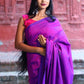 Rajwada Purple Cotton  Saree  With Unstitched Blouse for Women