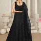 Rajwada Black Net Embellished Semi Stitched Lehenga With Unstitched Blouse for Women