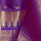 Rajwada Purple Silk Blend Woven Saree With Unstitched Blouse for Women