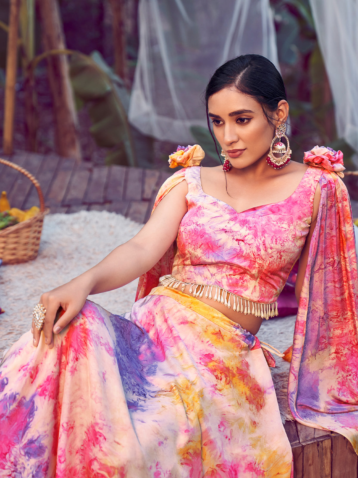 Rajwada - Multi Color Stitched Lehenga