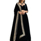 Rajwada Women Designer Black Semi Stitched Lehenga With Unstitched Blouse