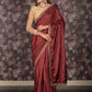 Rajwada Maroon Embroidered Silk Blend Saree with Unstitched Blouse for Women
