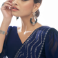 Rajwada Women Dark Blue Georgette Saree With Unstitched Blouse