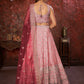 Rajwada Pink Net Embellished Semi Stitched Lehenga With Unstitched Blouse for Women