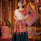 Rajwada Teal Blue Cotton Blend Embroidered Semi-Stitched lehenga For Women