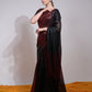 Rajwada Black And Maroon Embellished Georgette Saree With Unstitched Blouse For Women