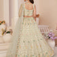 Rajwada White Net Embellished Semi Stitched Lehenga With Unstitched Blouse for Women