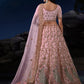 Rajwada Pink Embroidered Soft Net Semi Stitched Lehenga With Blouse For Women